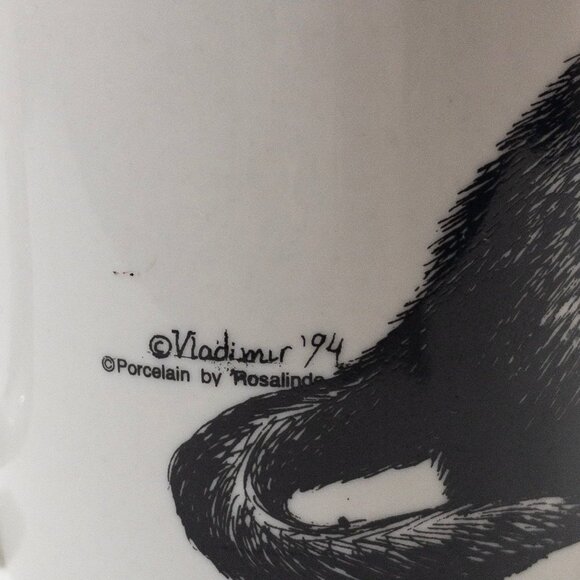 Ferret Ceramic Mug Porcelain By Rosalinde Black and White - Picture 5 of 9